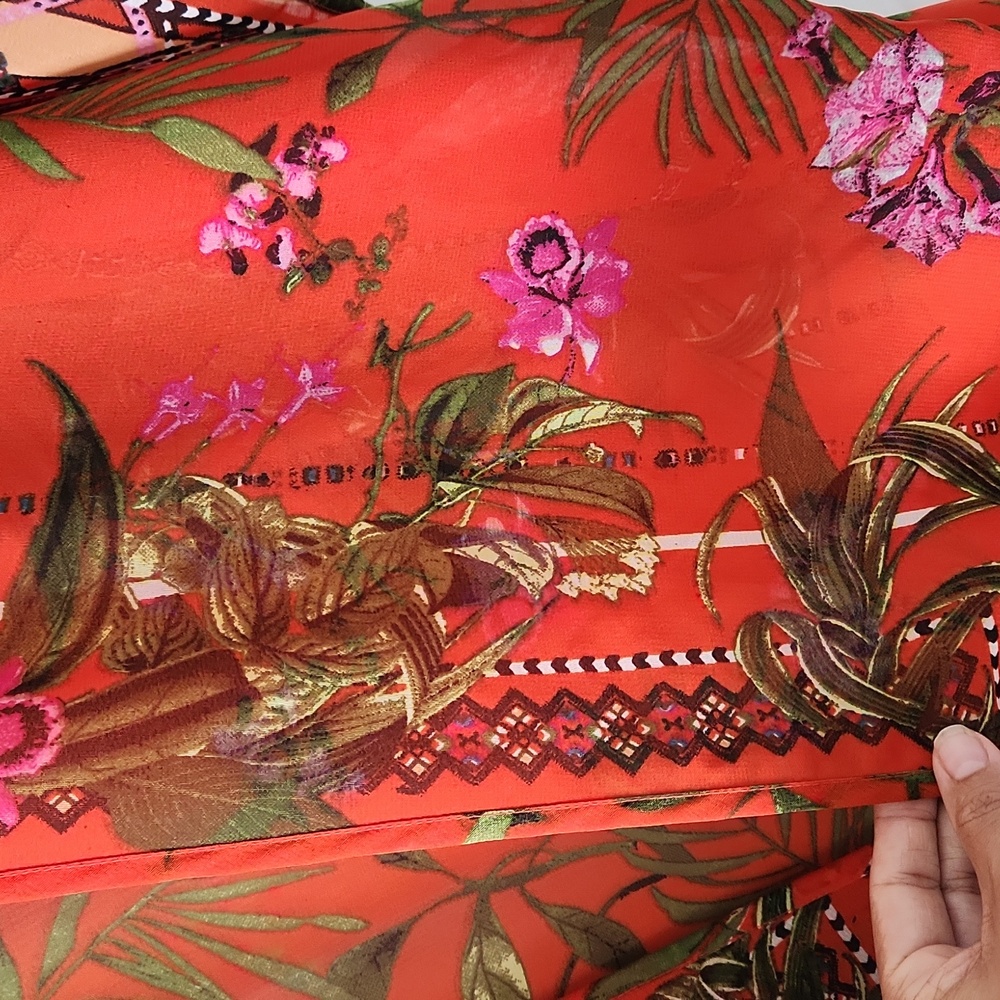 Red Floral Robe Medium - Picture 5 of 5
